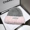 Autumn and winter thickened plush hat fashionable plush knitted hat versatile, small face, cold-proof and warm hat thickened to keep warm