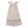 French Retro Fringed Splicing Sweet Dress Children's Summer New Thin Temperament Suspender Sleeveless Medium and Long Dress