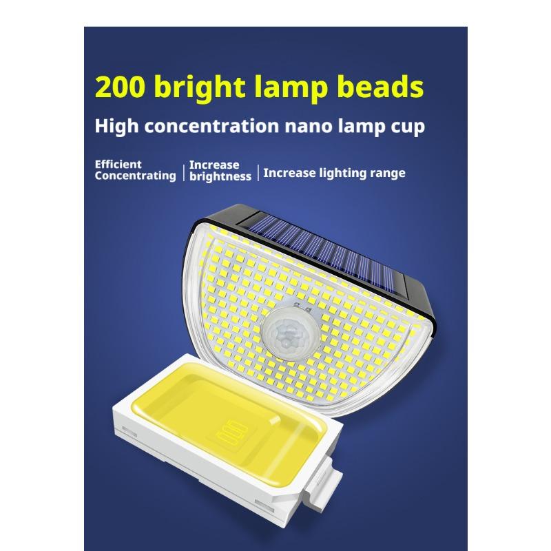 IP65 Waterproof Solar Outdoor Garden Lights Super Bright 200 LEDs Motion Sensor Wall Light Solar Powered Security Lamp