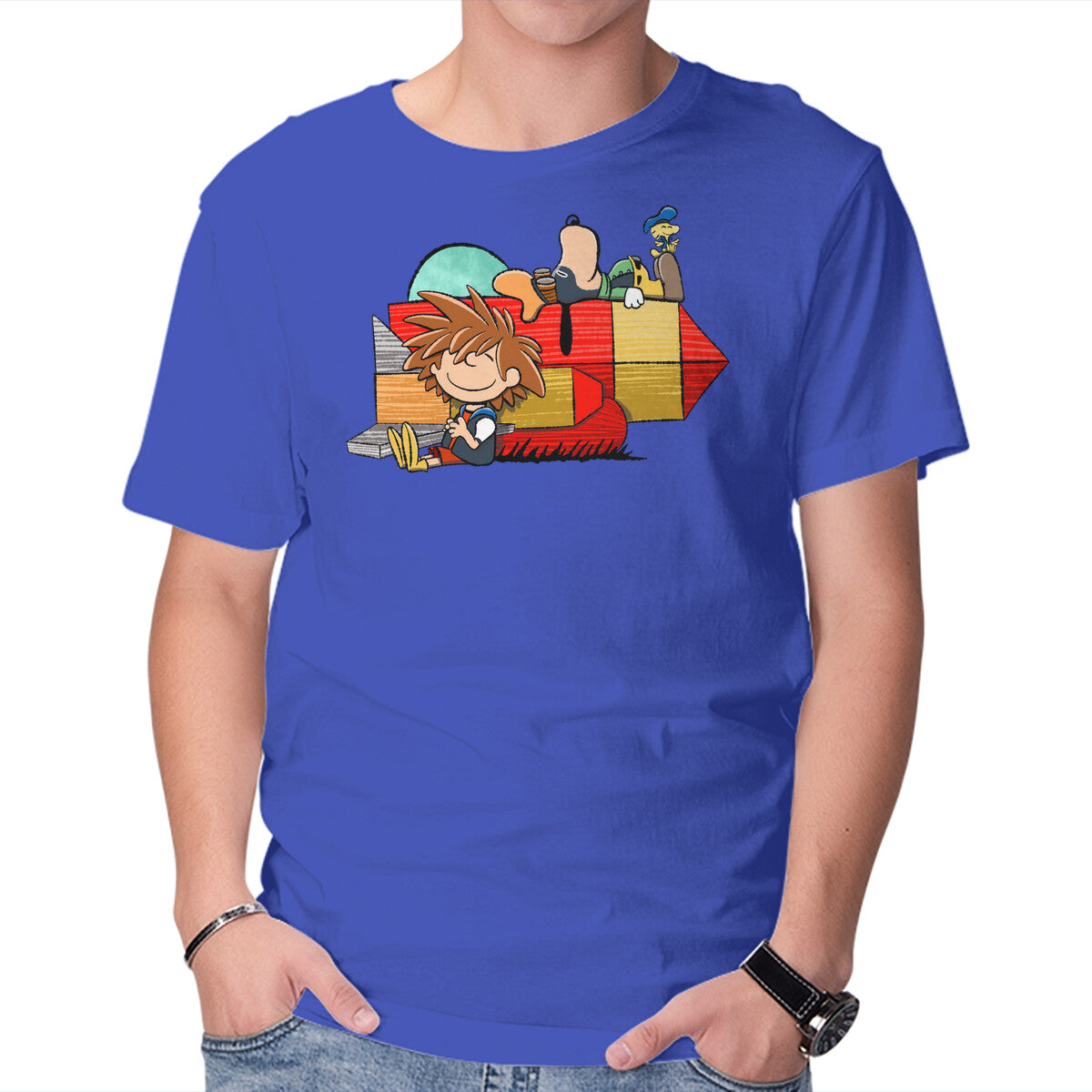 Unisex Crew Neck T-Shirt Something Something Mash X Graphic Short Sleeve Casual Tee XS