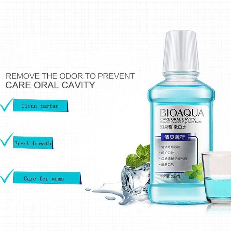 Bioaqua Mint Flavor Mouthwash Clean Tartar Care For Gums Fresh Breath Mint Fresh Oral Care Cleaner Convenience Carry 250ml