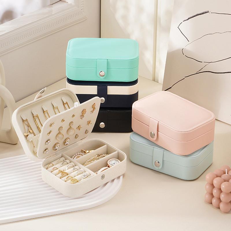 Leather Jewelry Box With Double Layer Large Capacity Organizer For Travel And Gift Giving