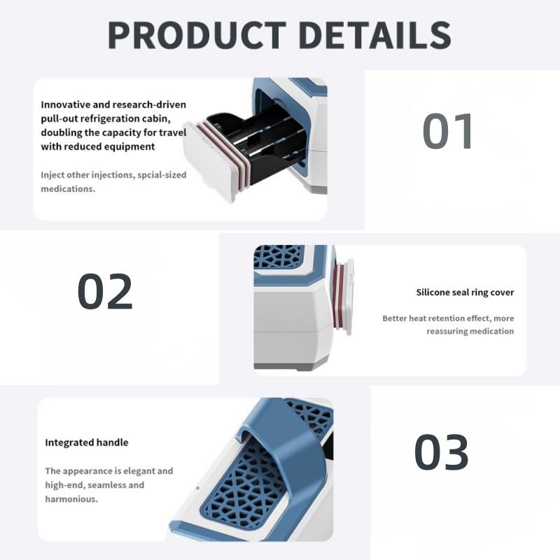 7800mAh High Quality Rechargeable Insulin Cooler Mini Fridge Portable Medical Refrigerator 5-8°C with Crossbody Bag for Travel