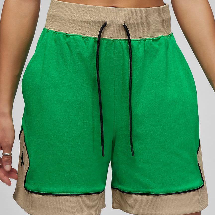 Jordan Color Block Logo High Waist Drawstring Pocket Shorts Women Shorts Green DZ3352-310