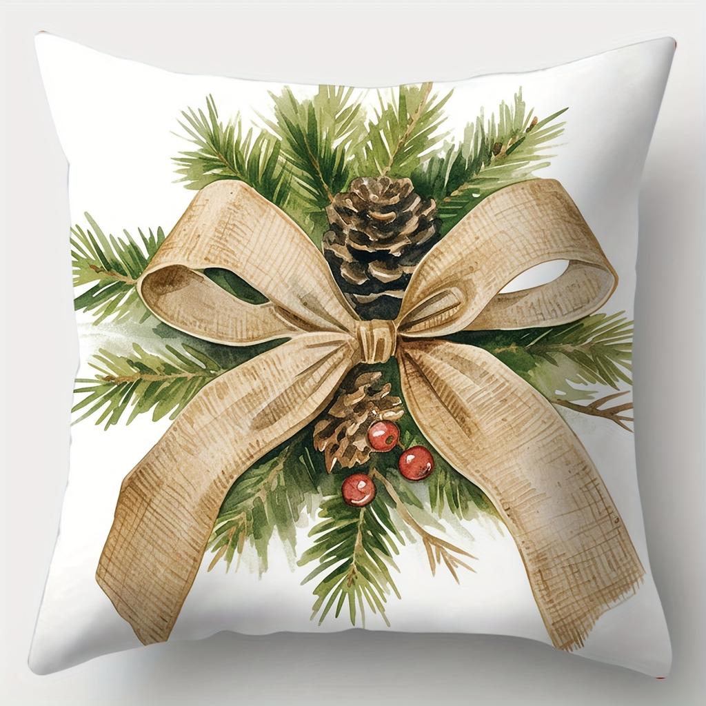 Christmas Decorative Pillows With Gift Bell Deer Pattern Polyester pillowcase, sofa decorative cushion cov Headboard Pillow