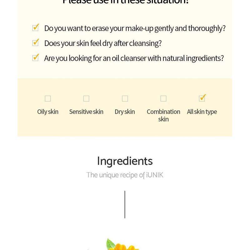 IUNIK Calendula Komplettes Reinigungsöl 200 ml
