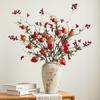 Artificial Flower Arrangement for Home Decor - Persimmon and Pomegranate Branches for Living Room, Dining Table, or Entrance Hall Display