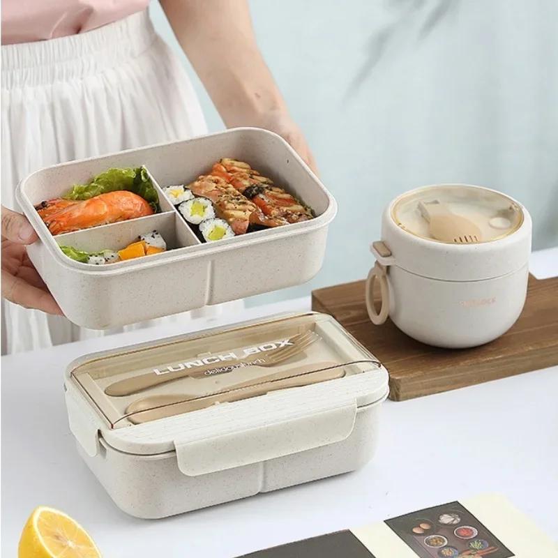 Lunch Box Portable Tableware Set Water Cup Soup Bowl Bento Box Cutlery Picnic Student Office Workers Food Containers Dinnerware