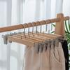 10pcs Vintage Wooden Pants Hangers,Solid Trouser Racks with Adjustable Non-Slip Clips,Home Organizers Hanger for Dress Scarf