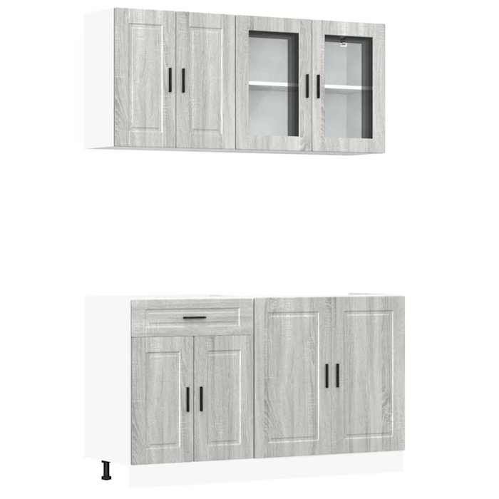 VidaXL Ensemble de 4 meubles de cuisine "Porto" en bois d'ingénierie Sonoma gris 3314877