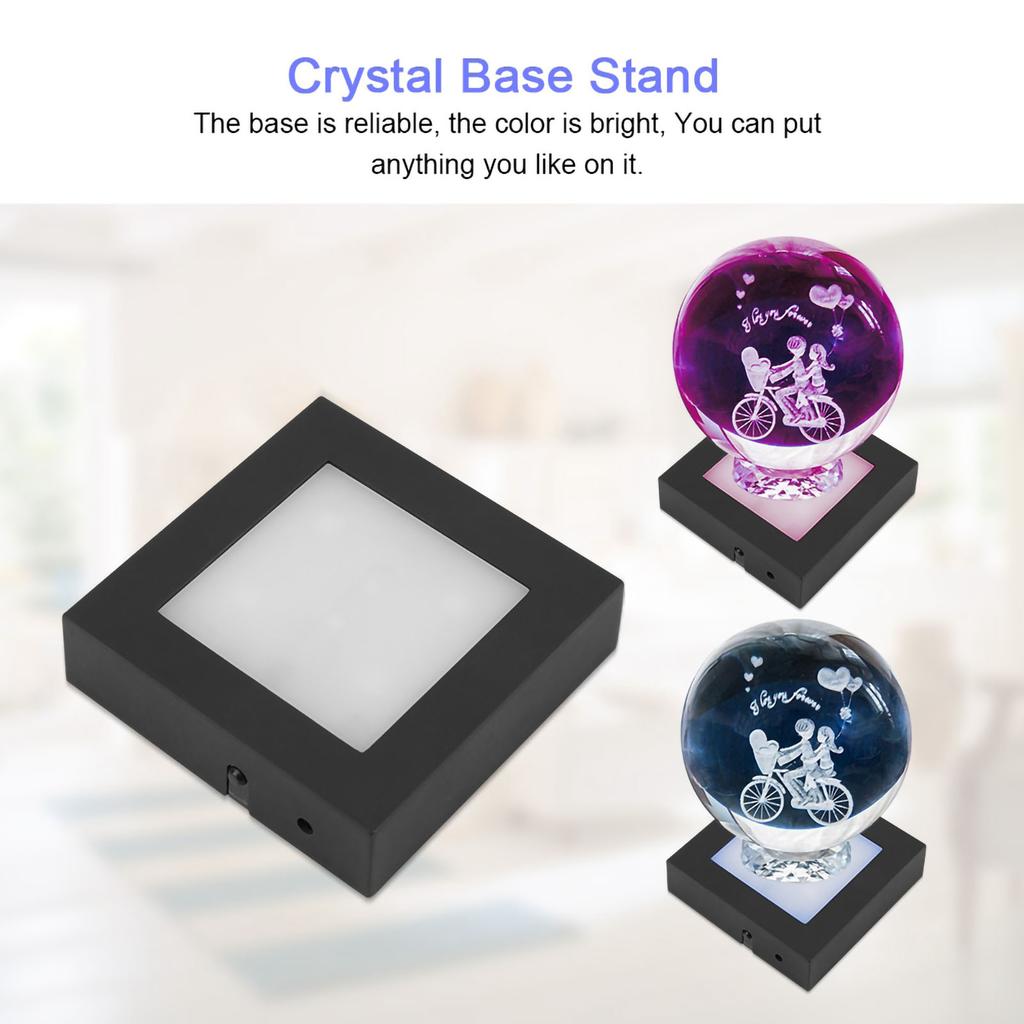 Colorful LED Light Crystal Display Stand Base