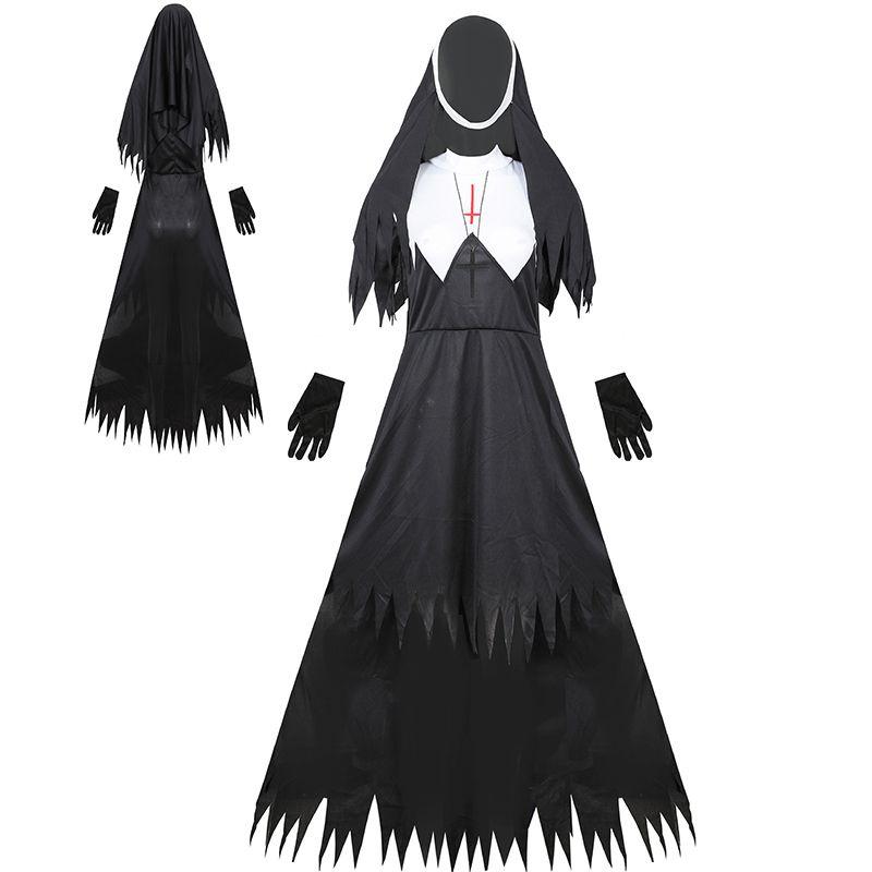 Scary Nun Costume For Women Halloween Cosplay Outfit For Scary Fun