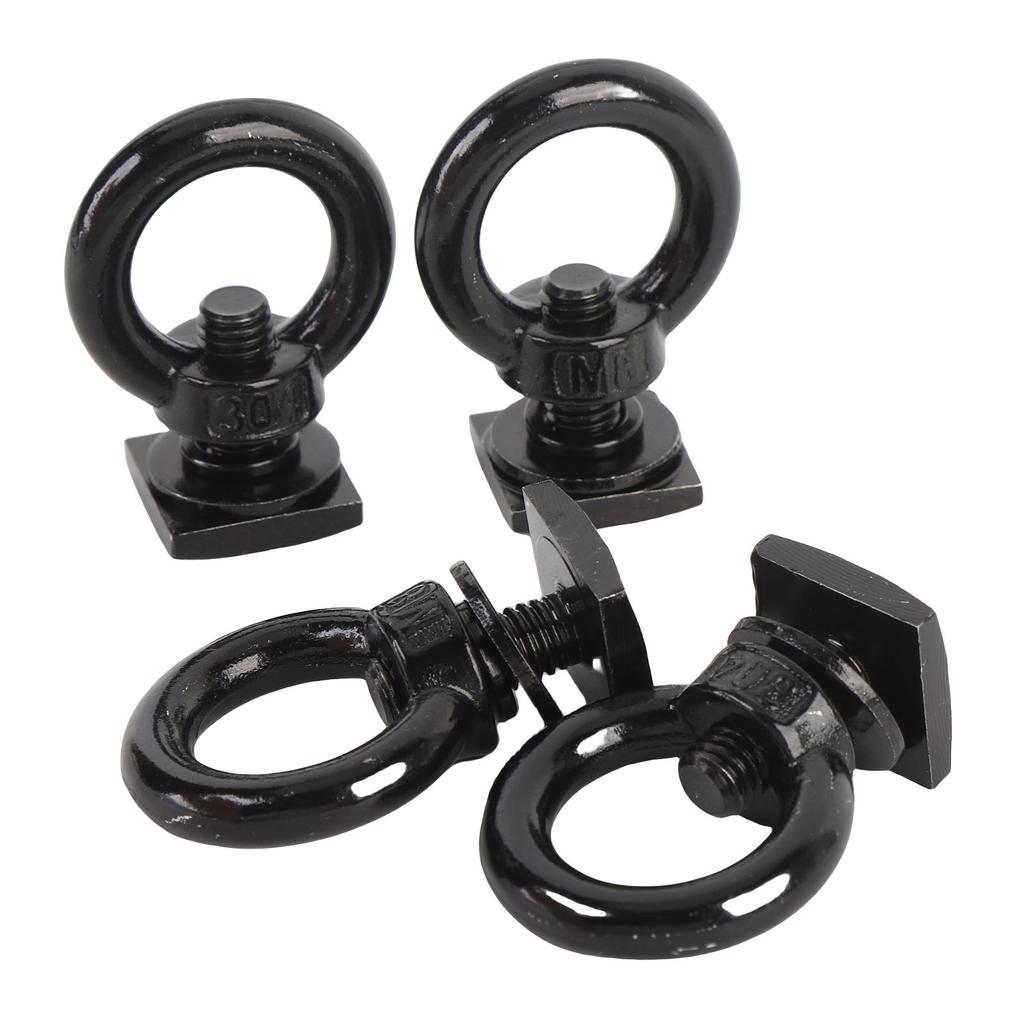 4PCS T Track Mount Tie Down Anchor M8 Sturdy Stainless Steel T Slot Bolt Tie Down Rings for Holding Bungee Cord Rope