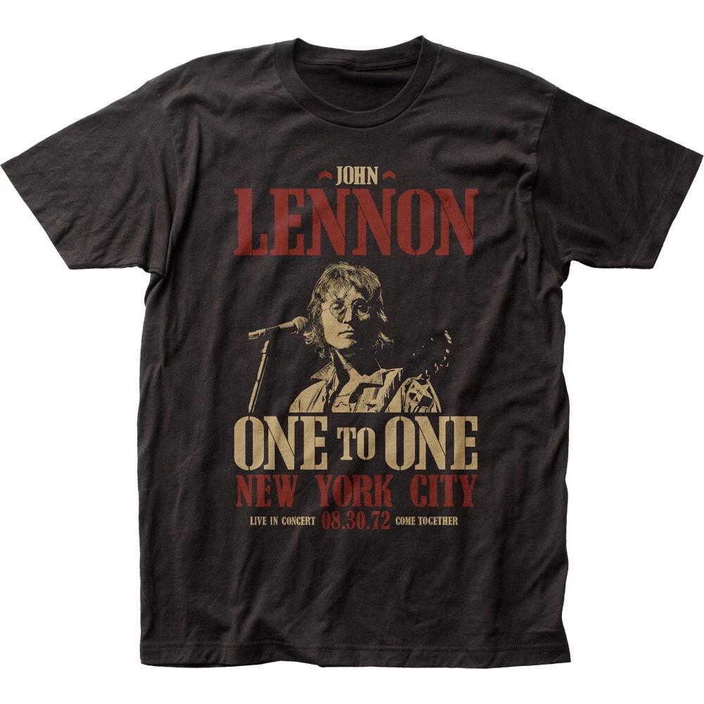 John Lennon NYC B&W Mens T Shirt Rock and Roll Music Classic Band Tee New Black
