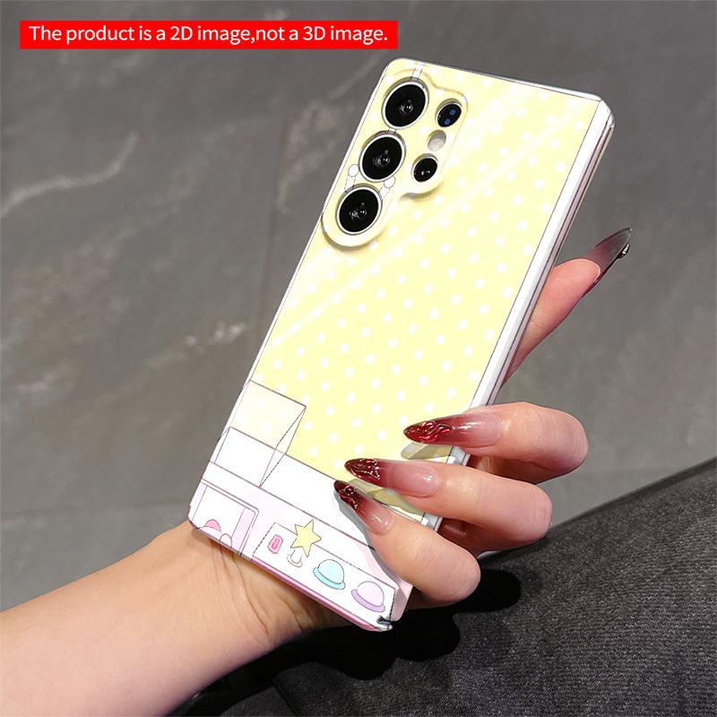 2DFlat Samsung phone case Cute pink heart claw machine Applicable to Galaxy S23 S24 S25ULTRA S26 A12 A14 A15 A16 A54 A55