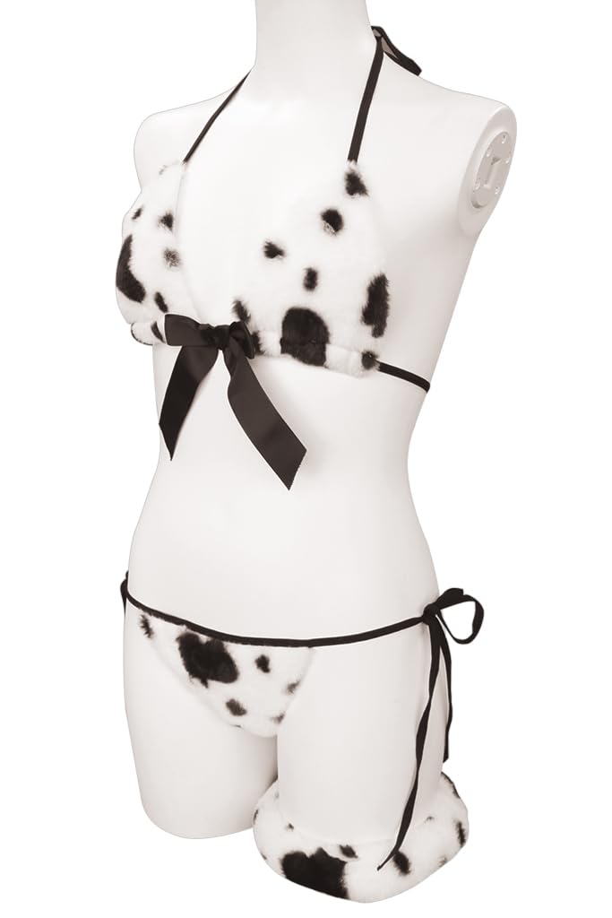 Tamatoys Fluffy Cow Print Bikini, Unisex, Size F, with Guttering, Illustration by Akatsuki Hijiri