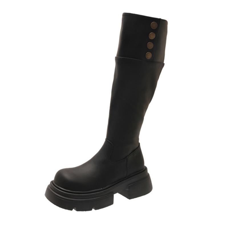 

Thick sole but knee thin long tube thin boots women s new height increase and thin two wear knight boots 35 чёрный