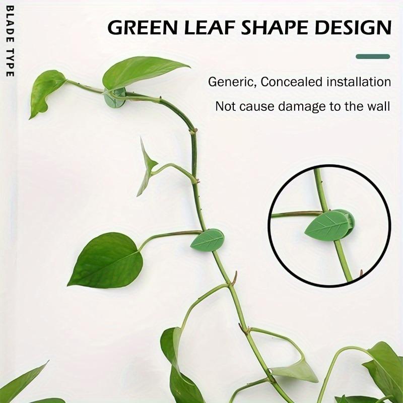 40pcs Green Leaf Shape Self-Adhesive Plant Clips,Durable ABS Plastic Reusable & Weatherproof, Ideal for Garden Vines plant stand