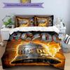 3pcs ACDC3 pattern bedding set duvet cover set includes duvet cover &pillowcases, perfect all season bedroom decoration & gift