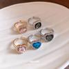 Kristallbesetzter Herz-Ring, verstellbar, Exquisiter Luxus-Fingerschmuck für Damen