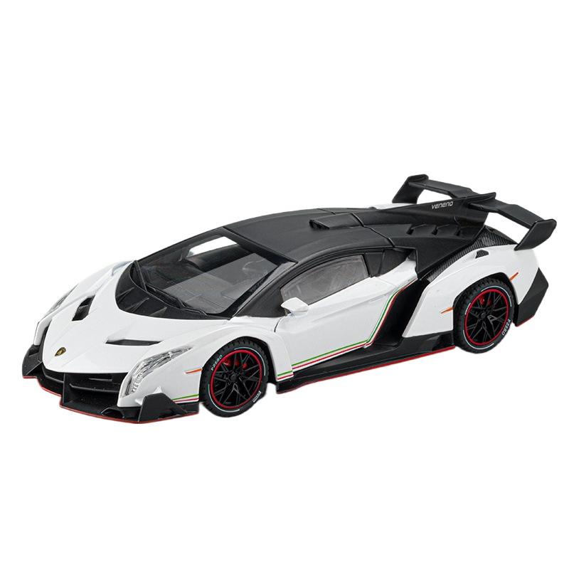 

Масштаб 1/24 Автомобиль Lamborghini Poison Veneno Сплав Автомобиль Металлическая литая модель Звук и свет Игрушка Украшения для рабочего стола компьютера Детская игрушка Подарок белый
