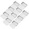 10pcs Empty Slide Top Tin Container Portable Silver Tin Empty Box for Lip Balm Solid Perfume