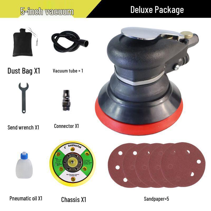 5" & 6" High-Speed Pneumatic Sander and Polisher, Model 313 Handheld Air Grinder