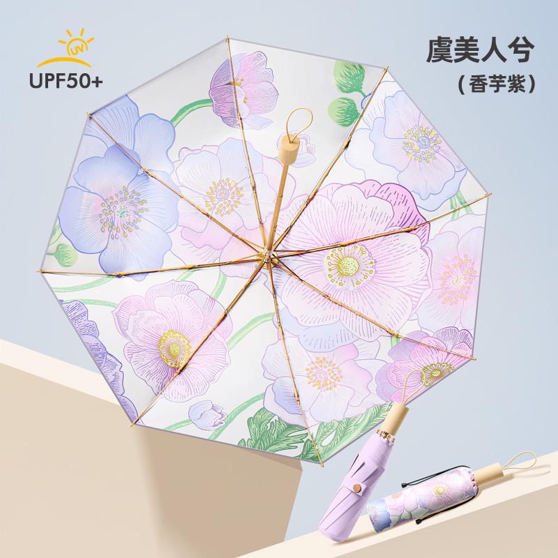 2025 eight bones new hand-opened color glue parasol digital brush sunscreen sun umbrella pattern can be determined