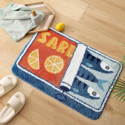 Cartoon Sardine Floor Mat, Soft and Non-slip, Kitchen and Bathroom Mat, Sofa and Bedroom Carpet, Home Decoration
