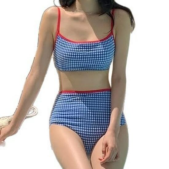 Korean Style High Waist Tummy Control Slimming Bikini for Women