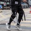 Summer Hip-Hop Men's Trendy Ribbon Overalls: Korean-Style Nine-Point Thin Pants