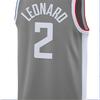 Nike NBA Retro Basketball Jersey Clippers Leonard No. 2 Men Tops Grey CW6808-003