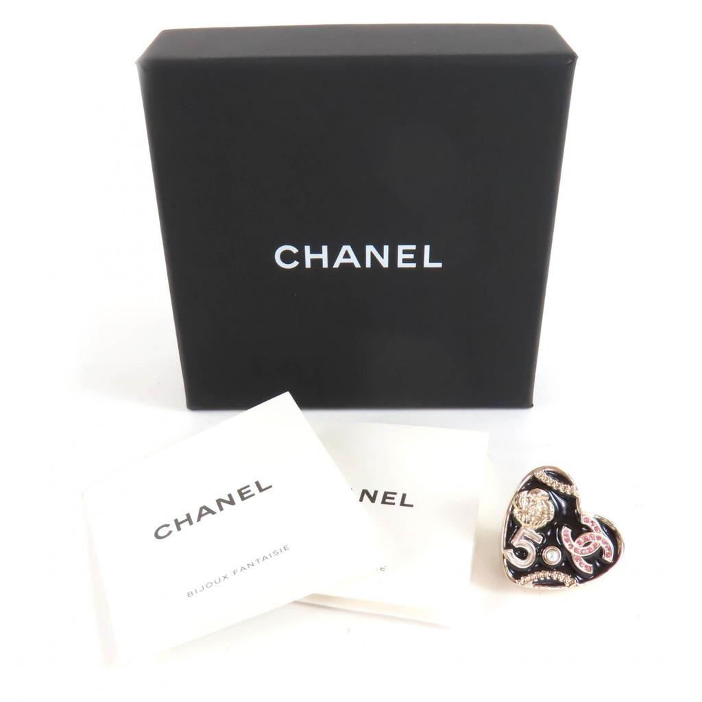 Excellent CHANEL Brooch Black gold Women B24S Used