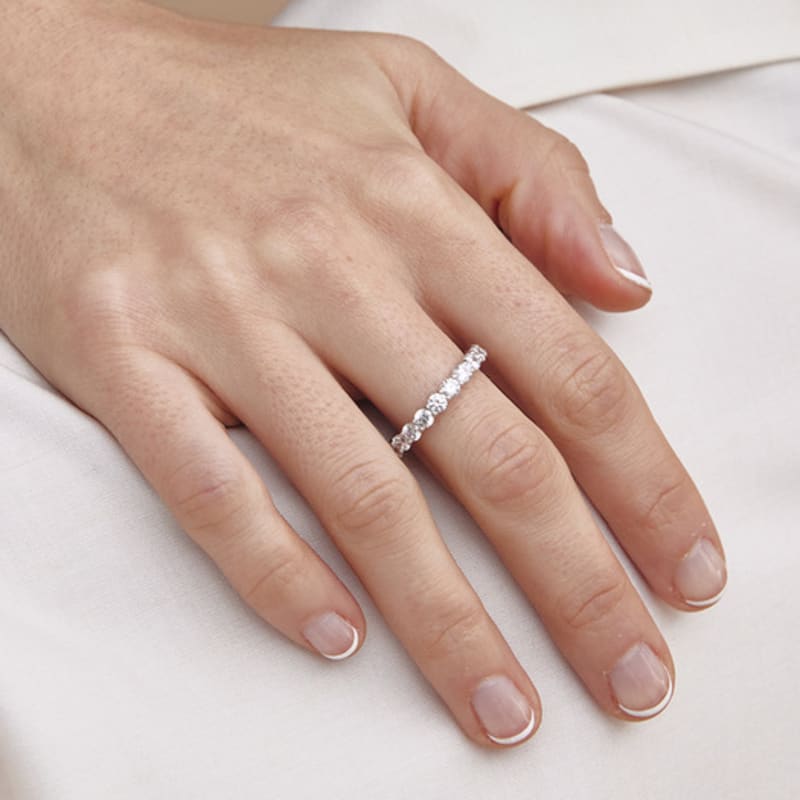 Hyeres-lor Essence Silver (W) Classic Tennis Ring 3.0mm White HL4R42411W9