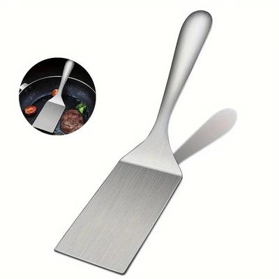 Espátula Pequena de Aço Inoxidável, Espátula Viradora de Churrasqueira, Virador de Churrasqueira, Pá Pequena de Fritar de Aço Inoxidável, Pá de Cozinha de Metal