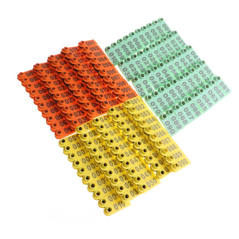 100Pcs Goat Sheep Pig Cattle Beef Plastic Livestock Ear Tag Number Tags