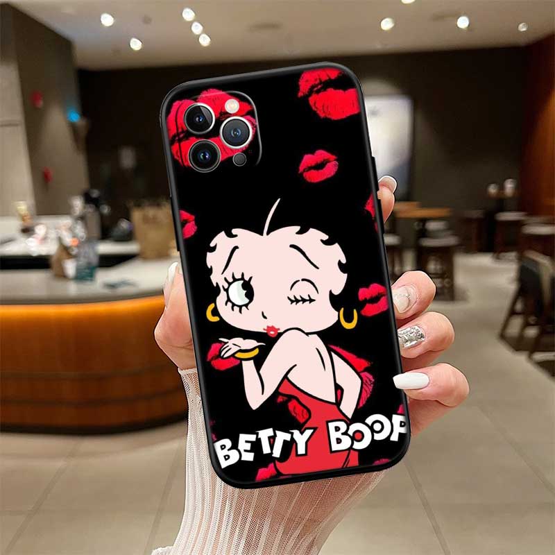 

RE11 B-Bettys Pattern B-Boops New High-End Shell Phone Case for iPhone 16 15 14 13 12 Pro Max Plus Mini iPhone 16 Pro Max