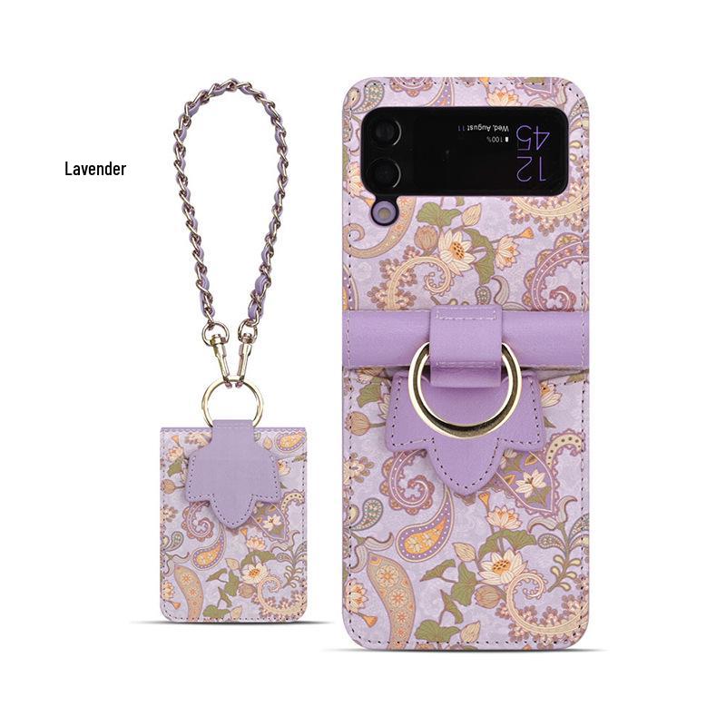 "Japanese & Korean Style Crossbody Leather Phone Case for Samsung Z Flip5/Foldable Z Flip3"