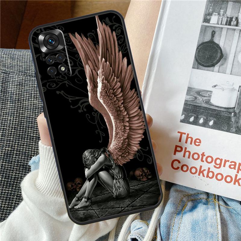 Fantasy Angel Girl Wings Phone Case For Redmi Note 12 11 10 9 8 Pro 8T 9S 10S 11S 12S 9A 10A 9C 10C 12C 13C Cover