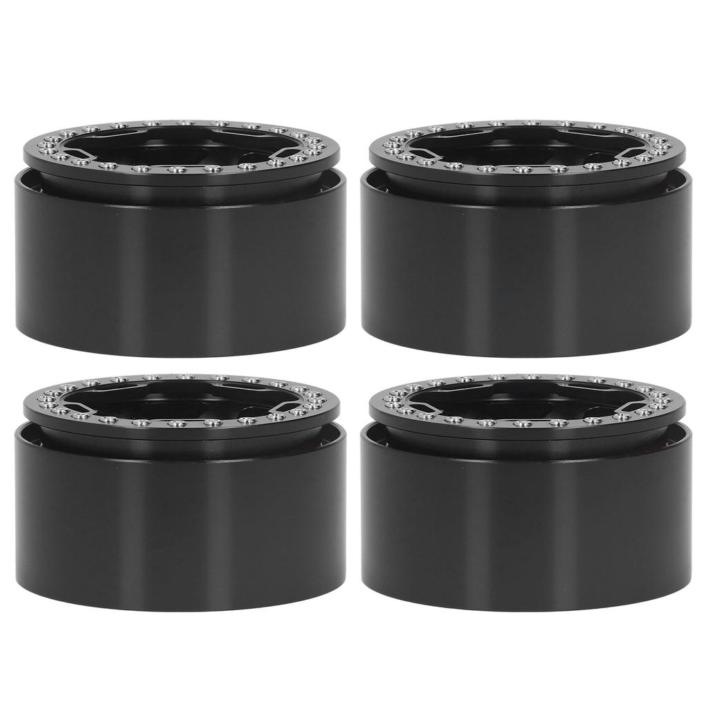 4Pcs 2.2 Inch Wheel Hubs Aluminum Alloy Wheel Hubs for 1 10 Remote Control RC Rock Crawler Car Black