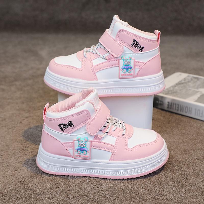 Boys' sports shoes children's soft-soled high-top board shoes 2025 spring and autumn new girls' casual shoes medium and older children's running shoes