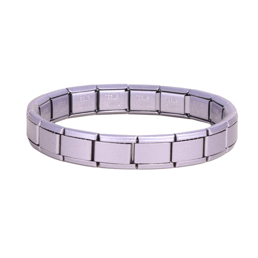 Stretchable Italian Chain Link Bracelet Square 9mm Modular Stainless Steel Bracelet Jewelry Making HipHop Elastic Hand Chain