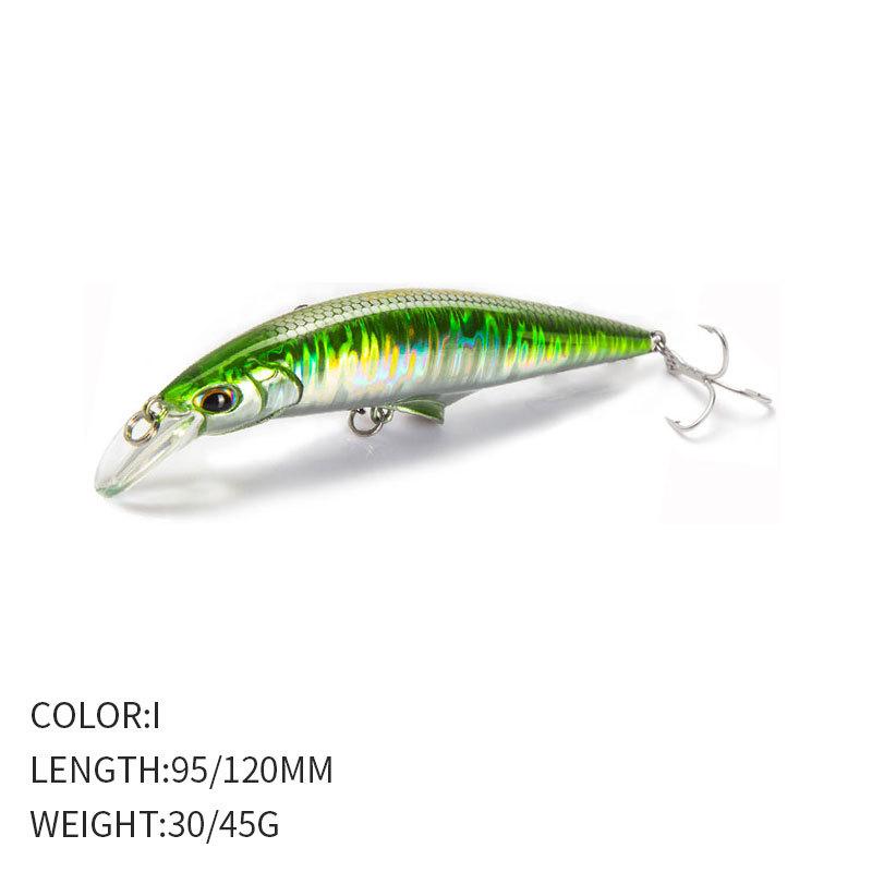 High Quality Sea Fishing Heavy Minnow Bait 120mm 45g Long Cast Freshwater Perch Sinking Minnow Lure A9093
