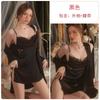 Women's Satin Lace Sheer Roll Neck Slit Cami Sleep Dress with Robe Lounge Set