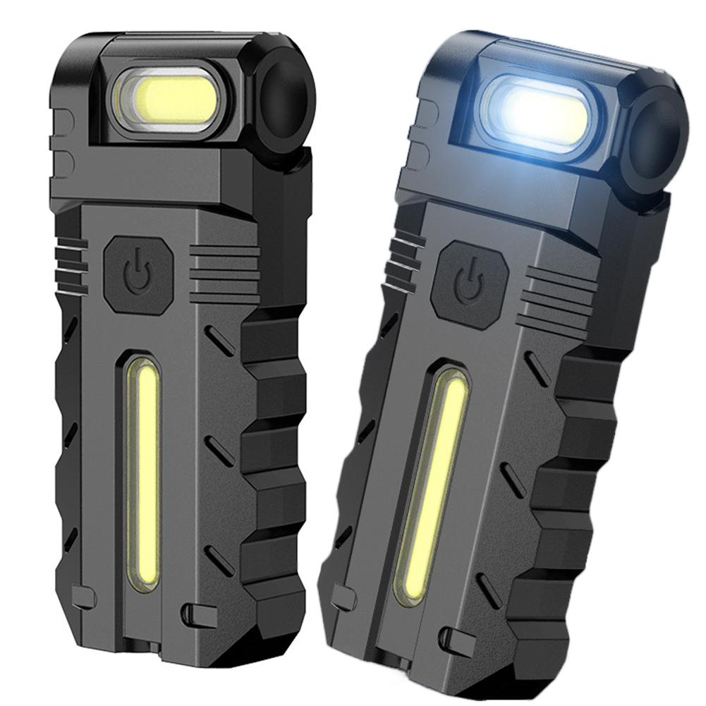 Magnetic LED Flashlight Compact Torch USB Rechargeable EDC Pocket Flashlight Waterproof Portable Work Light for Camping Hiking