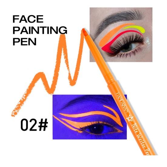 Glow In Dark Eyeliner Pen UV Blacklight Fluorescent Face Painting Pen Waterproof Washable Kids Adults Party Cosplay Makeup Colorful Body Art Painting