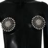 1Pair Round Rhinestones Pasties Sticky Bra Body Chain Reusable Pasty Breast Covers Boobs Stickers for Women Girls Gifts