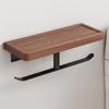 HeMu-Black Walnut Paper Towel Rack, Bathroom Shelf, Toilet Paper Rack, Roll Paper Rack, Wall Hanging Wood