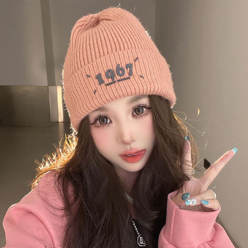 Women's Winter Warm Big Head Knitted Hat Korean Style Fashionable and Versatile Student Windproof Ear Protection Wool Hat