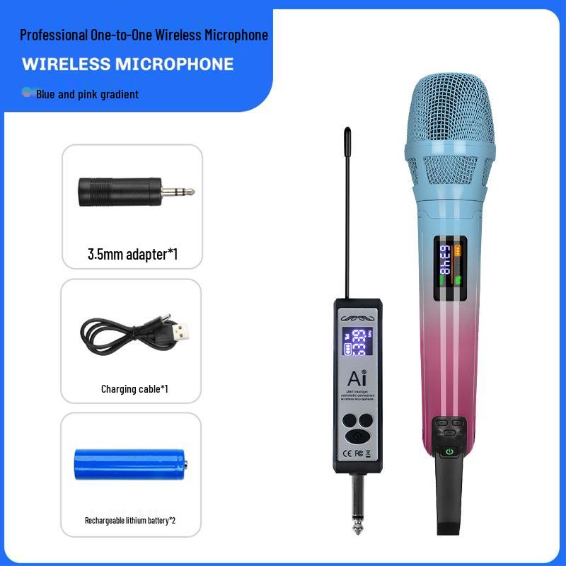 New Dual Wireless Microphone for Home, KTV, Stage, Live Streaming with Anti-Howling Noise Reduction and Sound Card Compatibility